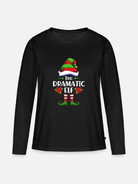 Elfe Elf Weihnachtsgeschenk Dramaqueen Drama - Frauen Premium Bio Langarmshirt - Schwarz