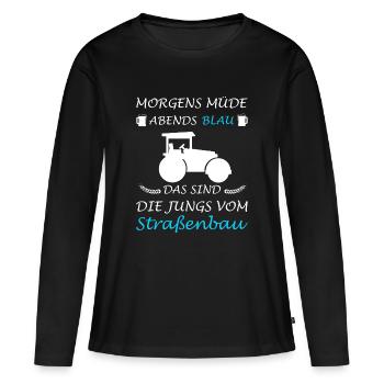 Construction de routes Ouvriers du bâtiment - T-shirt manches longues Premium bio Femme - noir - Devant - Julia (174cm)