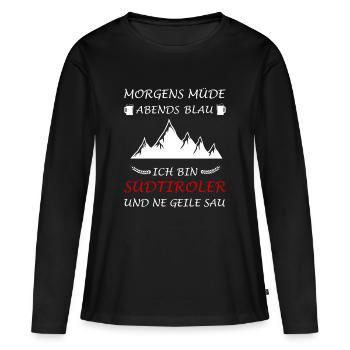 Tyrol du Sud Tyrol du Sud Tyrol du Sud Local - T-shirt manches longues Premium bio Femme - noir - Devant - Julia (174cm)