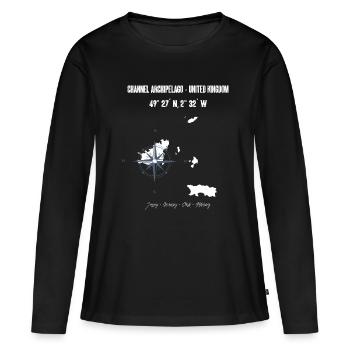Channel Islands Map Design - Women's Premium Organic Long Sleeve Shirt - black - Front - Julia (174cm)
