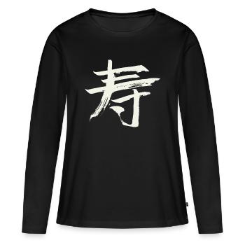 Longévité - Caractère chinois - T-shirt manches longues Premium bio Femme - noir - Devant - Julia (174cm)