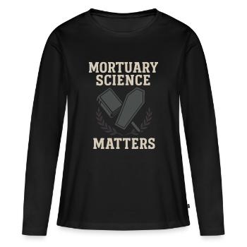 Cadavre Science Humour noir Mort Positif - T-shirt manches longues Premium bio Femme - noir - Devant - Julia (174cm)