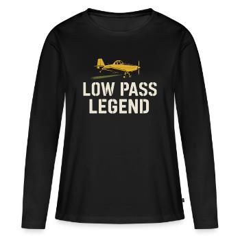 Cadeau de pilote d’agriculture de l’aviation rurale - T-shirt manches longues Premium bio Femme - noir - Devant - Julia (174cm)