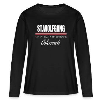 Saint-Wolfgang - T-shirt manches longues Premium bio Femme - noir - Devant - Julia (174cm)