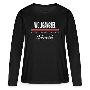 Lac Wolfgang - T-shirt manches longues Premium bio Femme - noir - Devant - Julia (174cm)