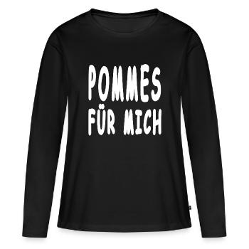 Pommes - Frauen Premium Bio Langarmshirt - Schwarz - Vorne - Julia (174cm)