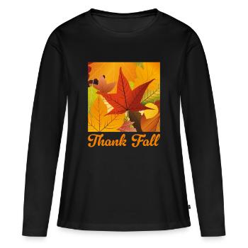 Thank Fall - Women's Premium Organic Long Sleeve Shirt - black - Front - Julia (174cm)