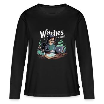 Les sorcières sont de retour Ordinateur portable - T-shirt manches longues Premium bio Femme - noir - Devant - Julia (174cm)