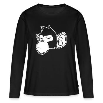 Urban Affe – Streetart Graffiti Prima - Frauen Premium Bio Langarmshirt - Schwarz - Vorne - Julia (174cm)