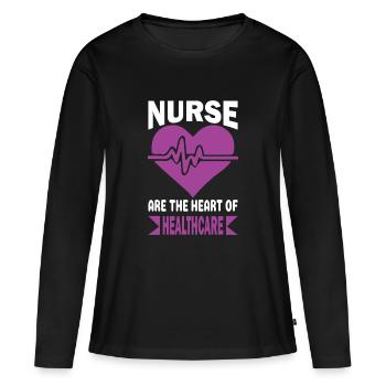 Funny Nurse Gifts Nursing Outfits - Women's Premium Organic Long Sleeve Shirt - black - Front - Julia (174cm)