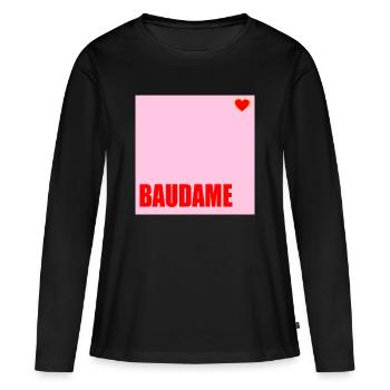 MAÎTRE D’OUVRAGE BAUDAME HAUSBAU HERZ - T-shirt manches longues Premium bio Femme - noir - Devant - Julia (174cm)