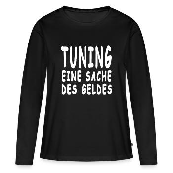 tuning - Women's Premium Organic Long Sleeve Shirt - black - Front - Julia (174cm)