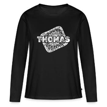 Geburt Thomas - Frauen Premium Bio Langarmshirt - Schwarz - Vorne - Julia (174cm)