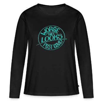 Pire qu’il n’y paraît, l’après-Covid - T-shirt manches longues Premium bio Femme - noir - Devant - Julia (174cm)