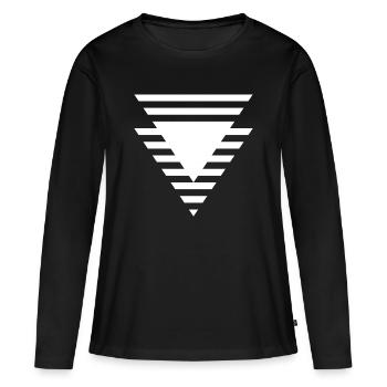 Abgestuftes dreieckiges Prisma - Frauen Premium Bio Langarmshirt - Schwarz - Vorne - Julia (174cm)