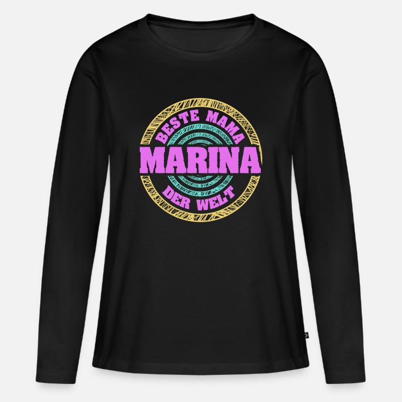 Mutter Marina - Frauen Premium Bio Langarmshirt - Schwarz