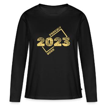 2023 2023 - T-shirt manches longues Premium bio Femme - noir - Devant - Julia (174cm)