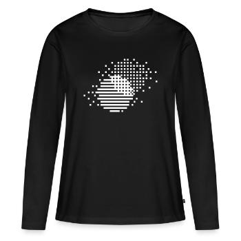 Kreise aus Pixeln und Linien - Frauen Premium Bio Langarmshirt - Schwarz - Vorne - Julia (174cm)