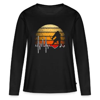 Bigfoot Sasquatch Cache-cache Dictons - T-shirt manches longues Premium bio Femme - noir - Devant - Julia (174cm)