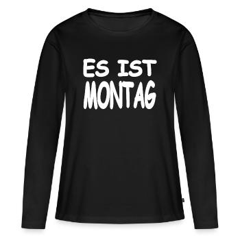 Lundi - T-shirt manches longues Premium bio Femme - noir - Devant - Julia (174cm)