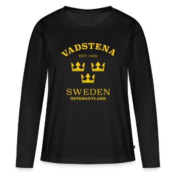 Vadstena, Suède, Suède - T-shirt manches longues Premium bio Femme - noir - Devant - Julia (174cm)