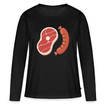 Griller - T-shirt manches longues Premium bio Femme - noir - Devant - Julia (174cm)