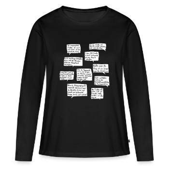 Dix citations pour la paix - T-shirt manches longues Premium bio Femme - noir - Devant - Julia (174cm)