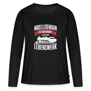  Modelleisenbahn Ist Kein Hobby Es Ist Ein - Frauen Premium Bio Langarmshirt - Schwarz - Vorne - Julia (174cm)