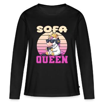 Sofa QUEEN - Unicorn gaming - Women's Premium Organic Long Sleeve Shirt - black - Front - Julia (174cm)