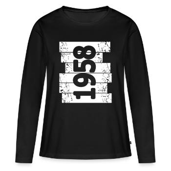 Eltern 1958 - Frauen Premium Bio Langarmshirt - Schwarz - Vorne - Julia (174cm)