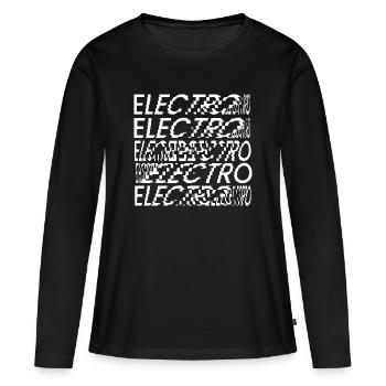Électro-typographie Glitch - T-shirt manches longues Premium bio Femme - noir - Devant - Julia (174cm)