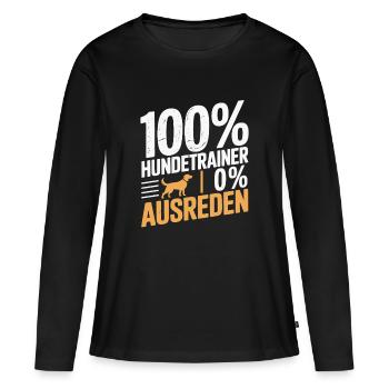 École canine Dog Lover Dresseur de chiens - T-shirt manches longues Premium bio Femme - noir - Devant - Julia (174cm)