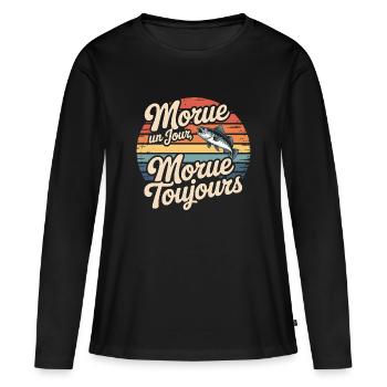 Cod Day Cod Always - Women's Premium Organic Long Sleeve Shirt - black - Front - Julia (174cm)