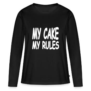 Gâteau - T-shirt manches longues Premium bio Femme - noir - Devant - Julia (174cm)