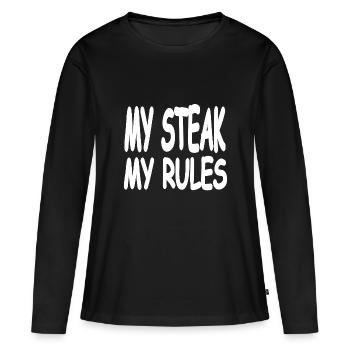 Steak - Women's Premium Organic Long Sleeve Shirt - black - Front - Julia (174cm)