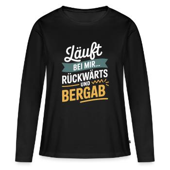 Runs backwards and downhill for me - Women's Premium Organic Long Sleeve Shirt - black - Front - Julia (174cm)