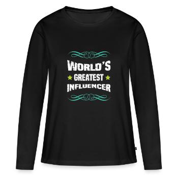 World's Best Influencer - Women's Premium Organic Long Sleeve Shirt - black - Front - Julia (174cm)