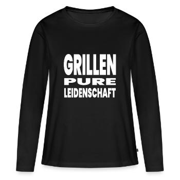 Griller - T-shirt manches longues Premium bio Femme - noir - Devant - Julia (174cm)
