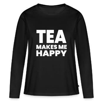 Tee - Frauen Premium Bio Langarmshirt - Schwarz - Vorne - Julia (174cm)