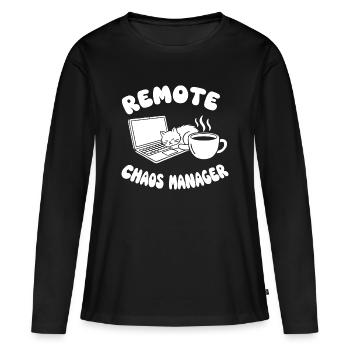 Remote Chaos Handwerker - Frauen Premium Bio Langarmshirt - Schwarz - Vorne - Julia (174cm)