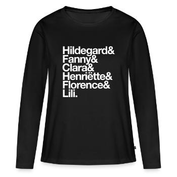Compositrices - T-shirt manches longues Premium bio Femme - noir - Devant - Julia (174cm)