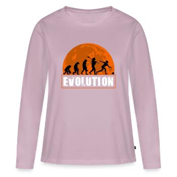 Bowling Girl Evolution Design for Sports Lovers - Women's Premium Organic Long Sleeve Shirt - dusky pink - Front - Julia (174cm)