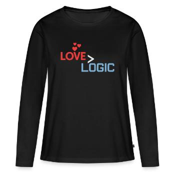 Love Greater Than Logic Design - Women's Premium Organic Long Sleeve Shirt - black - Front - Julia (174cm)