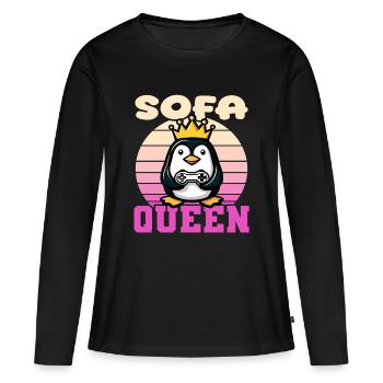 Sofa Queen - penguin gaming - Women's Premium Organic Long Sleeve Shirt - black - Front - Julia (174cm)