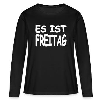 Vendredi - T-shirt manches longues Premium bio Femme - noir - Devant - Julia (174cm)