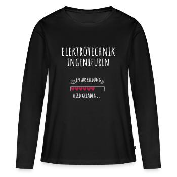 Elektrotechnikingenieurin Studium Geschenk - Frauen Premium Bio Langarmshirt - Schwarz - Vorne - Julia (174cm)