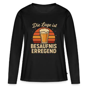 La situation est l’ivresse - T-shirt manches longues Premium bio Femme - noir - Devant - Julia (174cm)