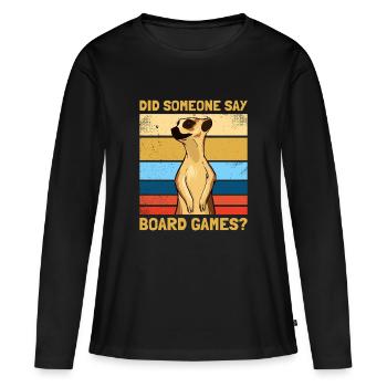 Des jeux de société ? Jeu de société Jeu de société - T-shirt manches longues Premium bio Femme - noir - Devant - Julia (174cm)