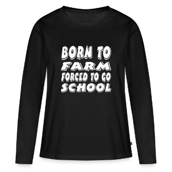 Ferme - T-shirt manches longues Premium bio Femme - noir - Devant - Julia (174cm)