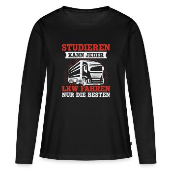 Truck Driver Truck Driver Trucker Truck Driver - Women's Premium Organic Long Sleeve Shirt - black - Front - Julia (174cm)